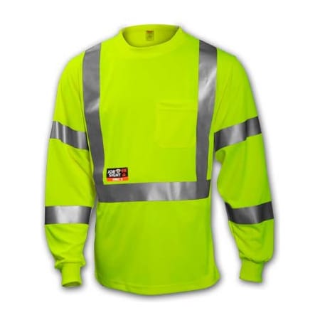 Tingley Class 3 FR Long Sleeve T?Shirt, Fluorescent Yellow/Green, L S85522.LG